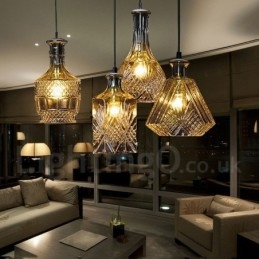 1 Light Rustic Lodge Glass Cafe Pendant Light
