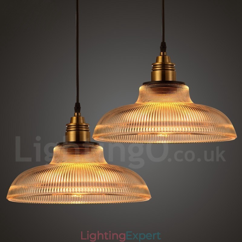 1 Light Vintage Glass Pendant Light