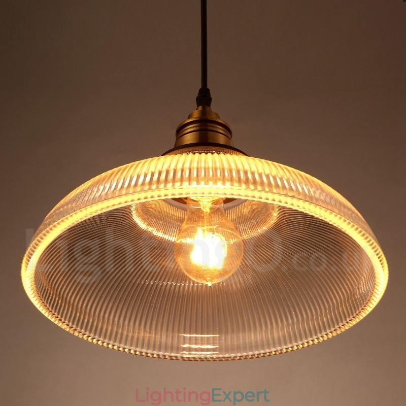 1 Light Vintage Glass Pendant Light
