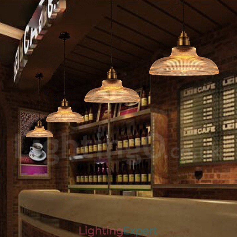 1 Light Vintage Glass Pendant Light