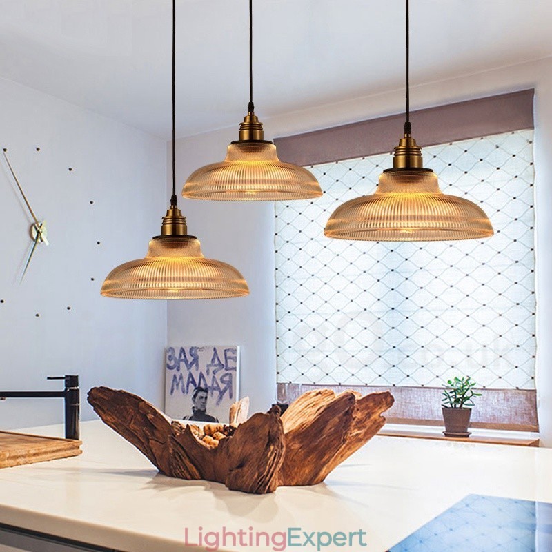 1 Light Vintage Glass Pendant Light