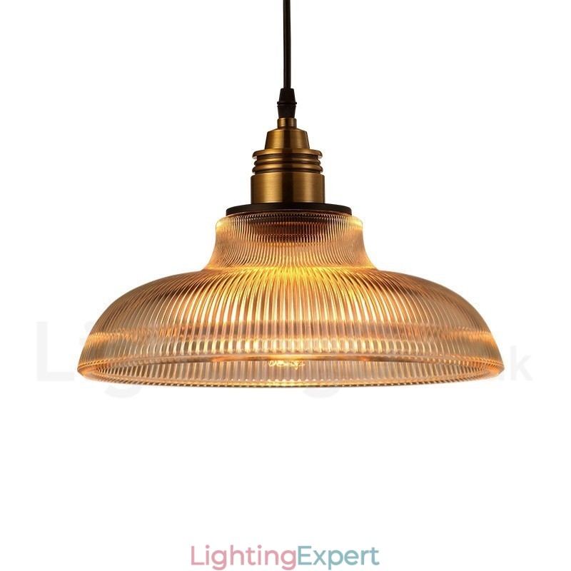 1 Light Vintage Glass Pendant Light