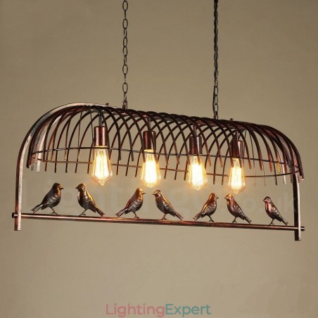 4 Light Rustic Lodge Retro Birdcage Pendant Light with Steel Shade 4 Light Rustic Lodge Retro Birdcage Pendant Light with Steel Shade