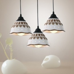 1 Light Modern Contemporary Pendant Light with Ceramic Shade