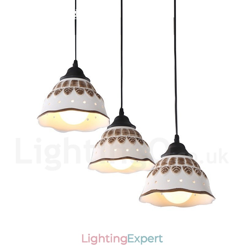 1 Light Modern Contemporary Pendant Light with Ceramic Shade