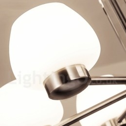 8 Light Modern Contemporary Chandelier with Glass Shade