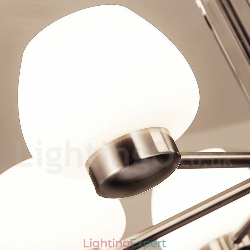 8 Light Modern Contemporary Chandelier with Glass Shade