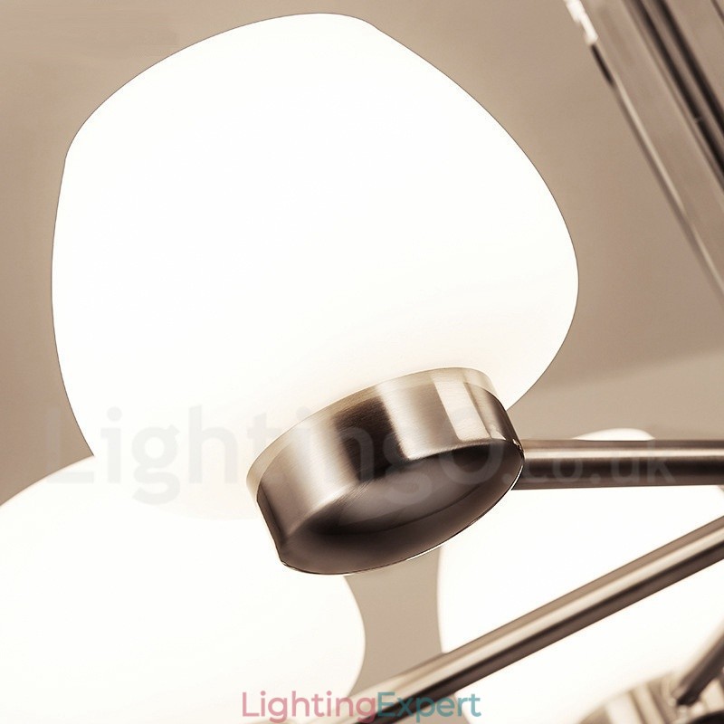 6 Light Modern Contemporary Chandelier with Glass Shade