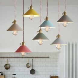1 Light Modern Contemporary Steel Pendant Light with Steel Shade