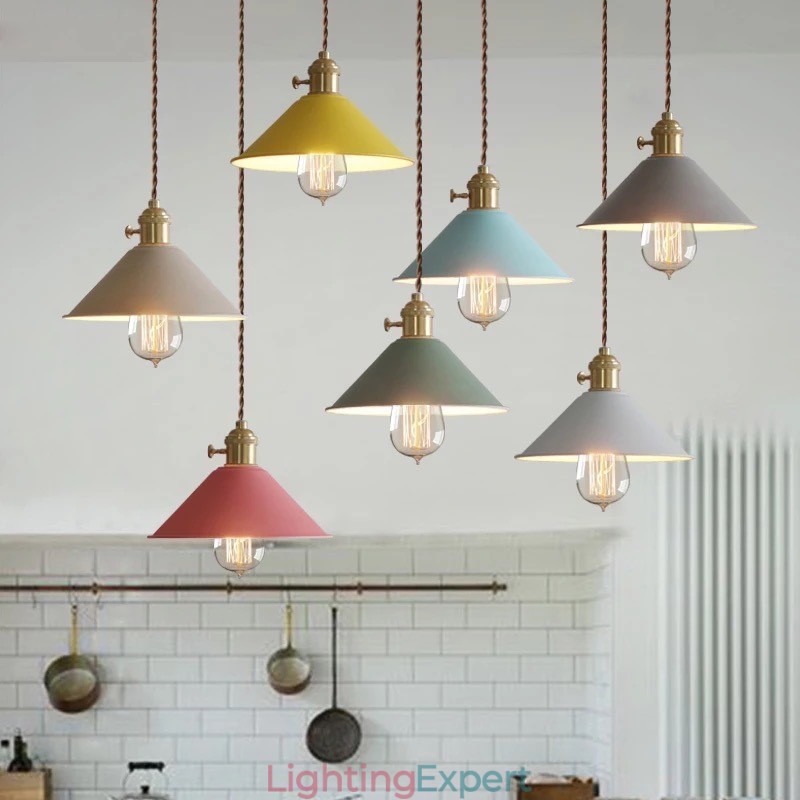 1 Light Modern Contemporary Steel Pendant Light with Steel Shade