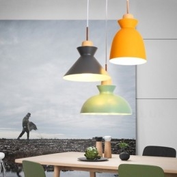 1 Light Modern Contemporary Steel Pendant Light with Aluminum alloy Shade