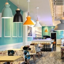 1 Light Modern Contemporary Steel Pendant Light with Aluminum alloy Shade