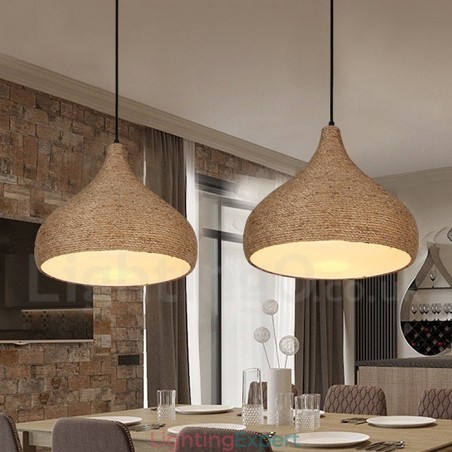 1 Light Retro Rustic Hemp Rope Pendant Light with Hemp Rope Shade 1 Light Retro Rustic Hemp Rope Pendant Light with Hemp Rope Shade