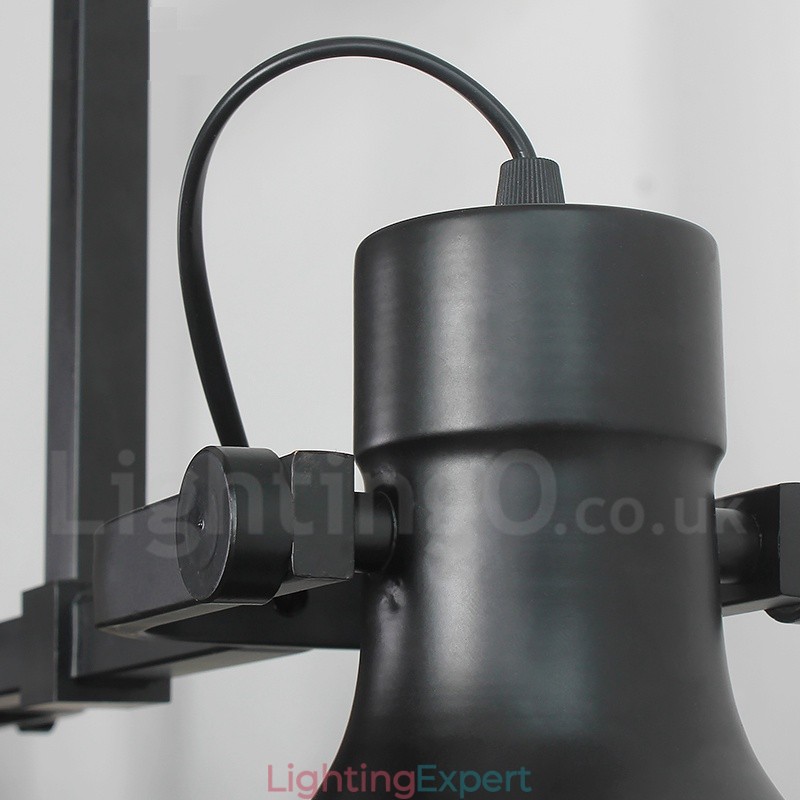 3 Light Retro Rustic Steel Pendant Light with Glass Shade