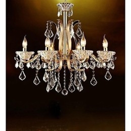 High Grade Gold Wrought Iron Crystal Chandelier 8 Lights