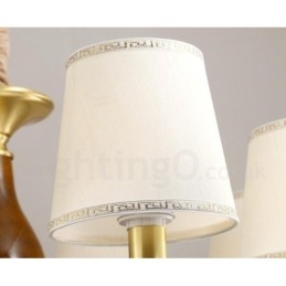 6 Light Retro Rustic Luxury Brass Pendant Lamp Chandelier with Glass Shade