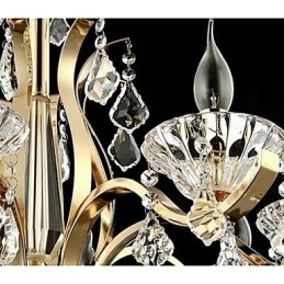 High Grade Gold Wrought Iron Crystal Chandelier 8 Lights