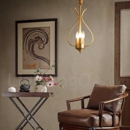 4 Light Retro Rustic Luxury Brass Pendant Lamp Chandelier