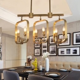 6 Light Retro Rustic Luxury Brass Pendant Lamp Chandelier