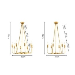 6 Light 8 Light Retro Rustic Luxury Brass Pendant Lamp Chandelier