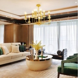 12 Light Retro Rustic Luxury Brass Pendant Lamp Chandelier