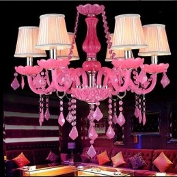 Coffee lamp Project Light Candle Crystal Hanging Lamp Pink A