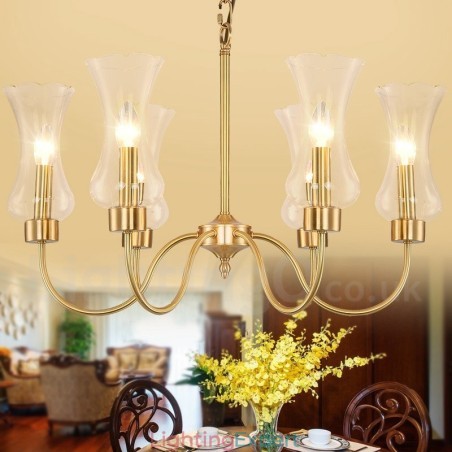 6 Light Retro Rustic Luxury Brass Pendant Lamp Chandelier with Glass Shade 6 Light Retro Rustic Luxury Brass Pendant Lamp Chandelier with Glass Shade