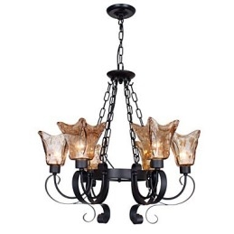 Chandelier 6 Lights Glass Traditional Classic Vintage