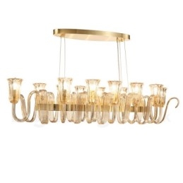 12 Light Retro Rustic Luxury Aluminum alloy Pendant Lamp Chandelier with Glass Shade