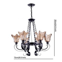 Chandelier 6 Lights Glass Traditional Classic Vintage