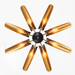 8 Light Retro Rustic Luxury Aluminum alloy Pendant Lamp Chandelier with Aluminum alloy Shade
