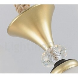 Retro Rustic Luxury Crystal Pendant Lamp Chandelier with Glass Shade