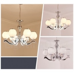 6 Light Modern Contemporary Luxury Pendant Lamp Chandelier with Glass Shade