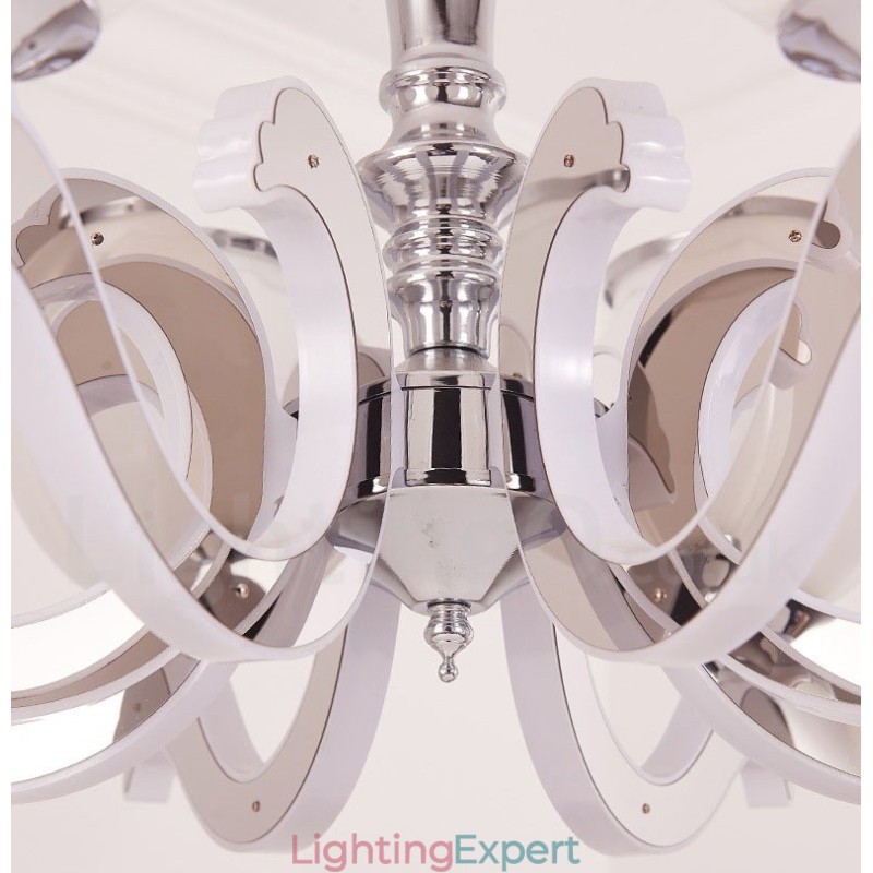 8 Light Modern Contemporary Luxury Pendant Lamp Chandelier with Glass Shade