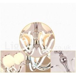 8 Light Modern Contemporary Luxury Pendant Lamp Chandelier with Glass Shade
