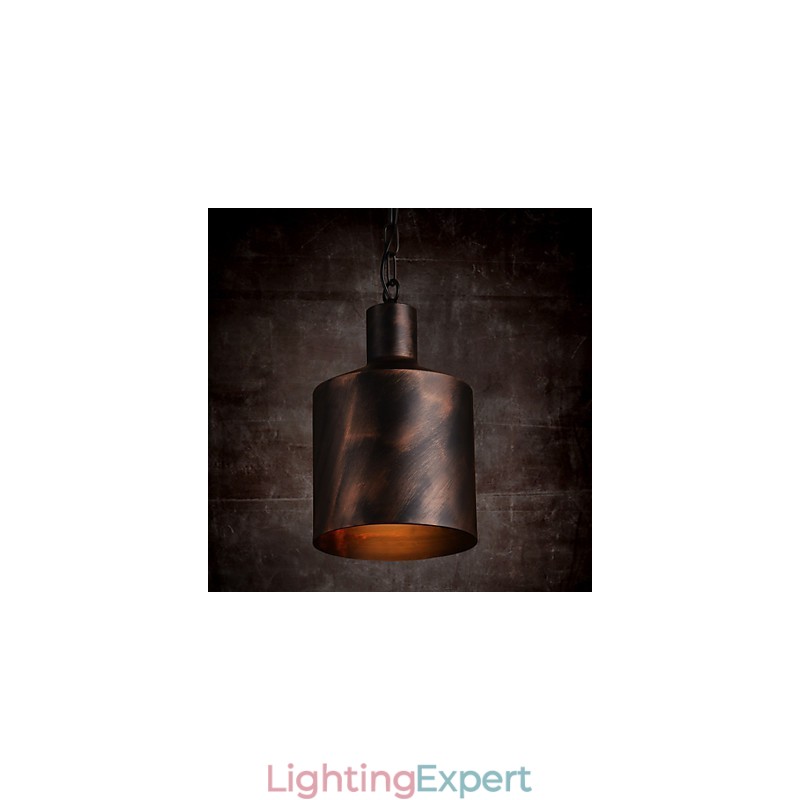 Chandelier Rustic Lodge Drum Metal Pendant Light