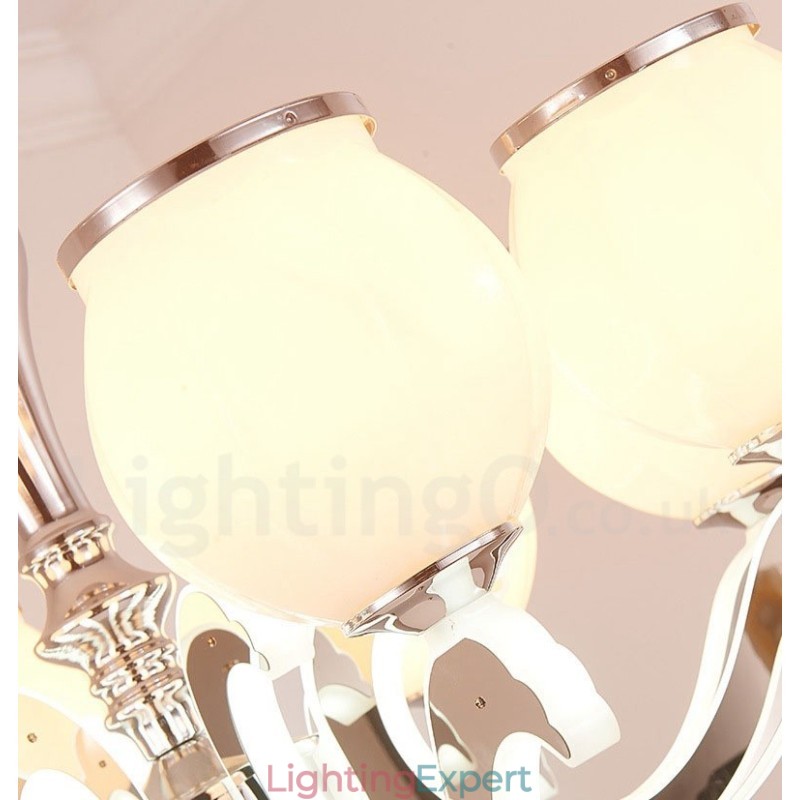 8 Light Modern Contemporary Luxury Pendant Lamp Chandelier with Glass Shade
