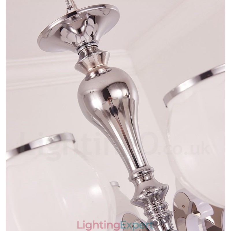 8 Light Modern Contemporary Luxury Pendant Lamp Chandelier with Glass Shade