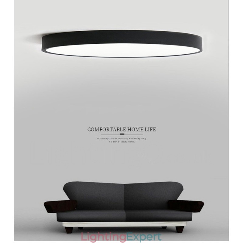 Ultra Thin Dimmable Modern Contemporary Nordic Style Flush Mount Ceiling Lights with Acrylic Shade with Remote Control Also Can Be Used As Wall Light