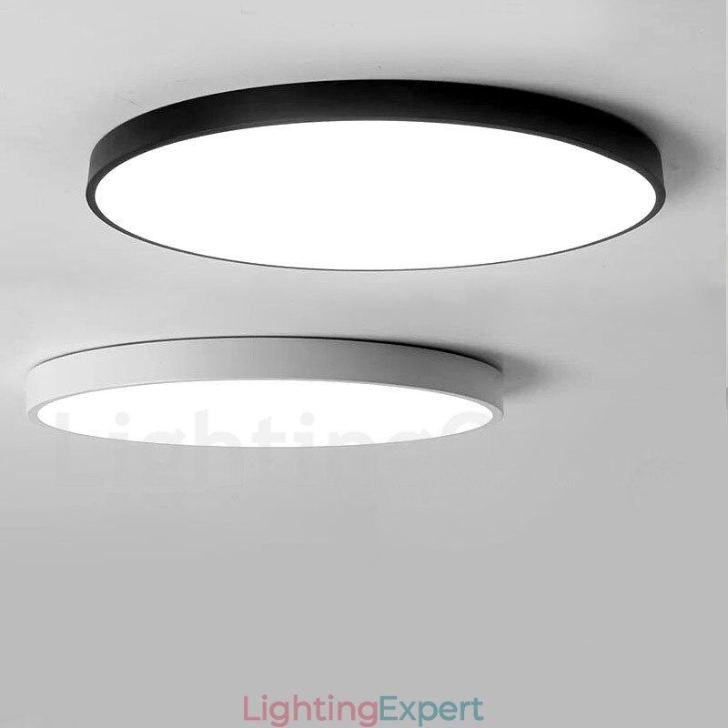 Ultra Thin Dimmable Modern Contemporary Nordic Style Flush Mount Ceiling Lights with Acrylic Shade with Remote Control Also Can Be Used As Wall Light
