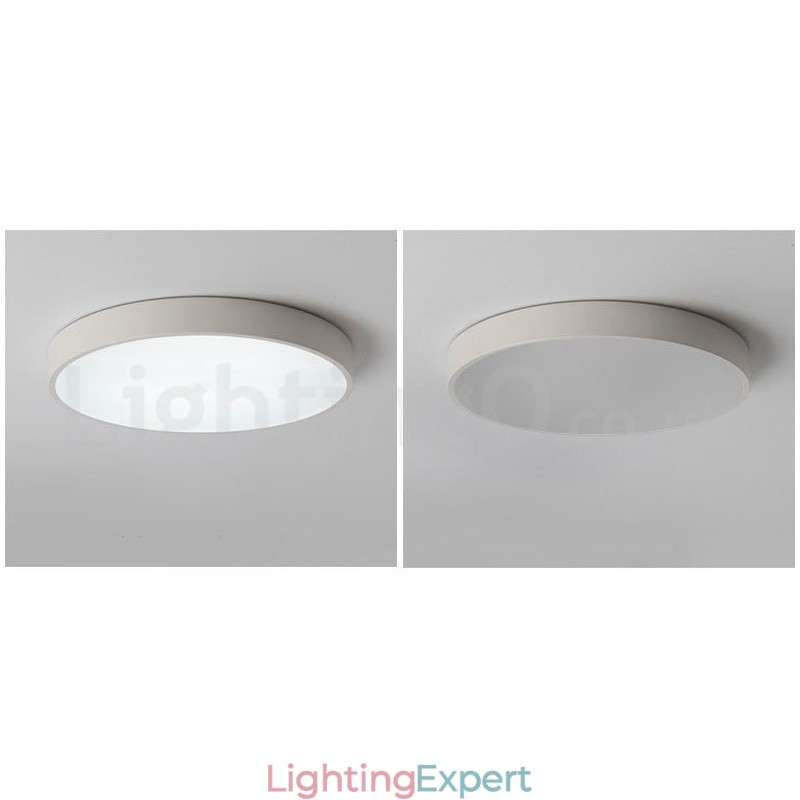 Ultra Thin Dimmable Modern Contemporary Nordic Style Flush Mount Ceiling Lights with Acrylic Shade with Remote Control Also Can Be Used As Wall Light