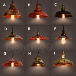 1 Light Rustic Lodge Retro Vintage Pendant Light Loft