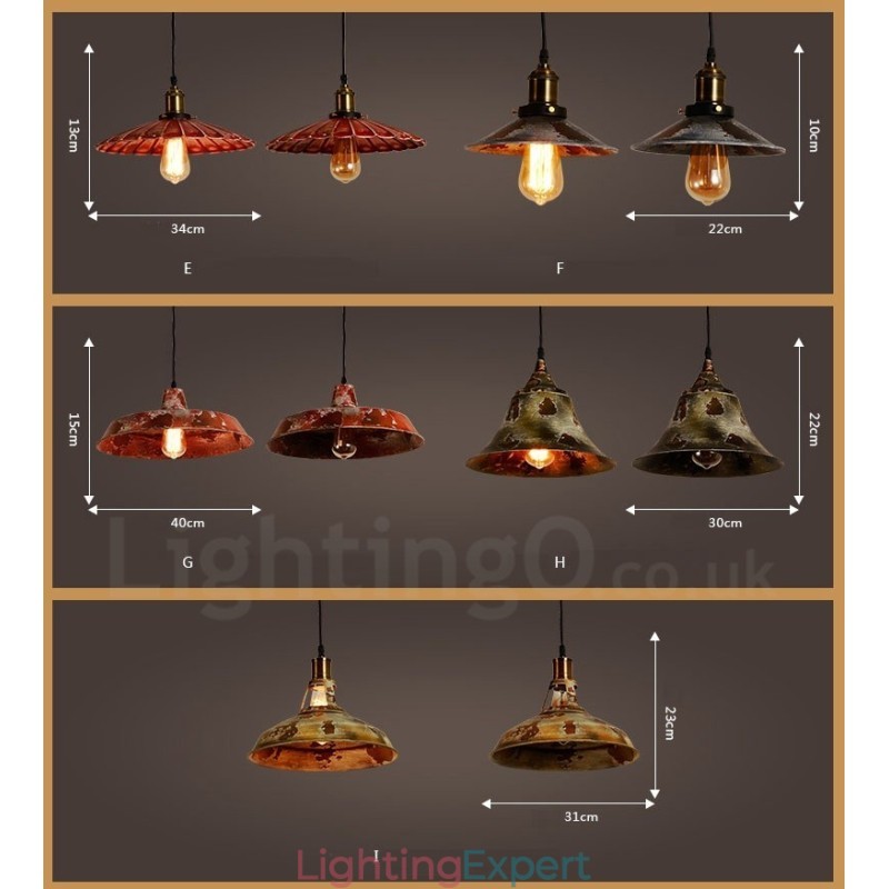 1 Light Rustic Lodge Retro Vintage Pendant Light Loft