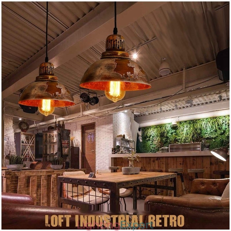 1 Light Rustic Lodge Retro Vintage Pendant Light Loft