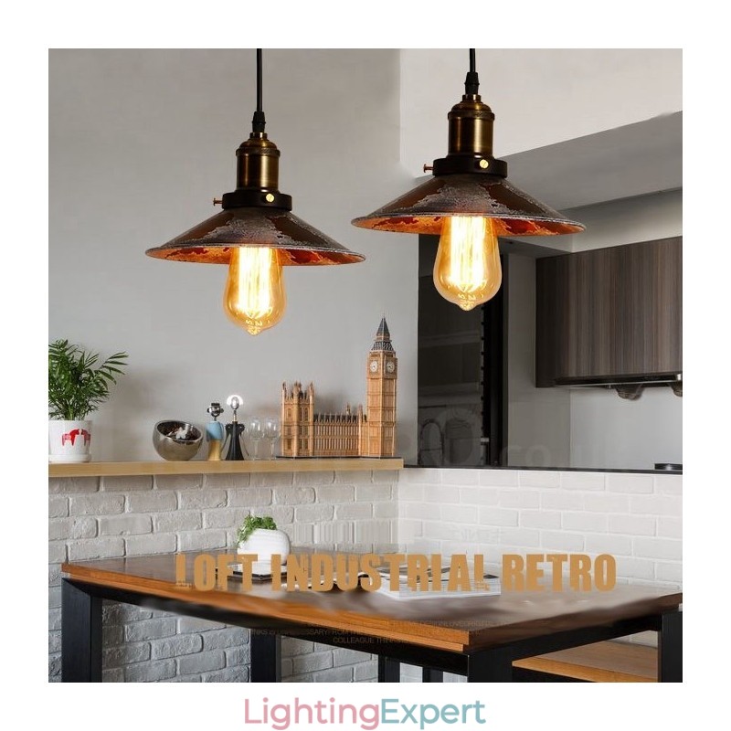 1 Light Rustic Lodge Retro Vintage Pendant Light Loft