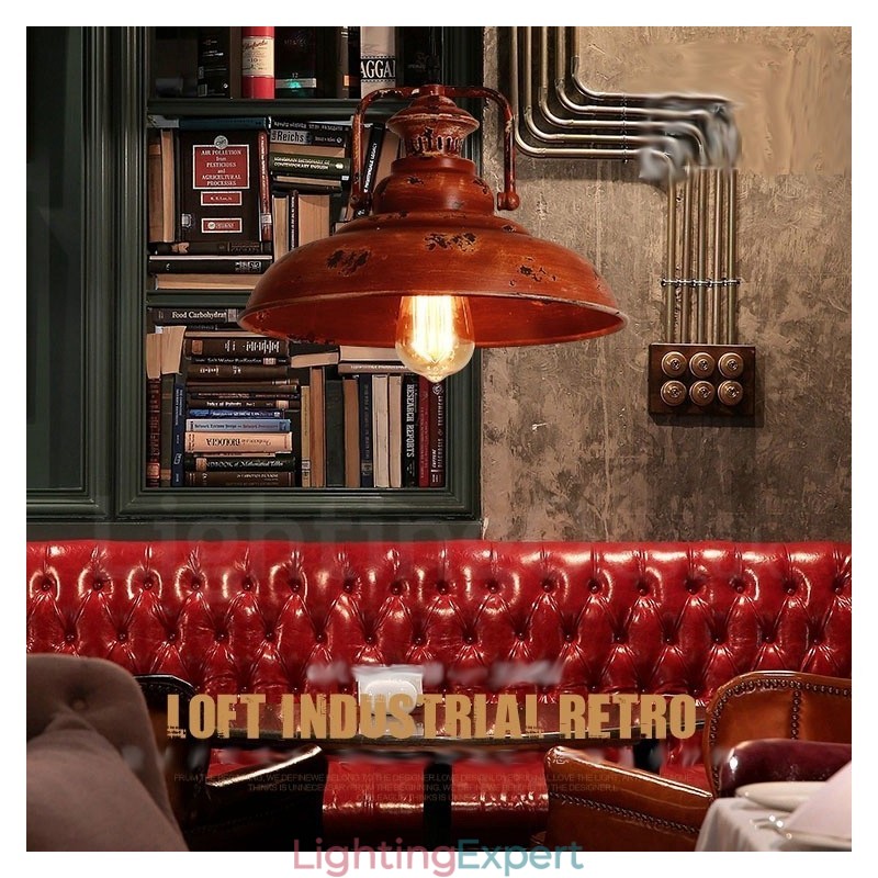 1 Light Rustic Lodge Retro Vintage Pendant Light Loft