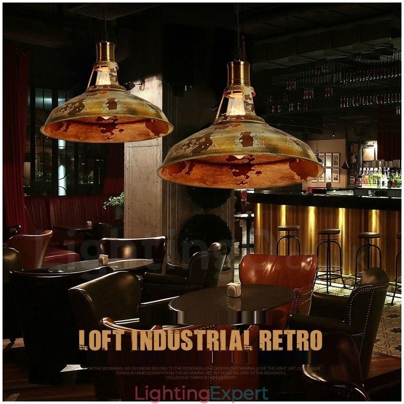 1 Light Rustic Lodge Retro Vintage Pendant Light Loft
