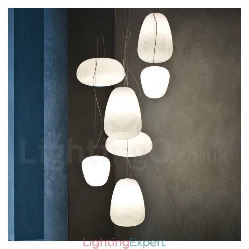 1 Light Modern Contemporary Pendant Light Ceiling Lamp with Glass Shade