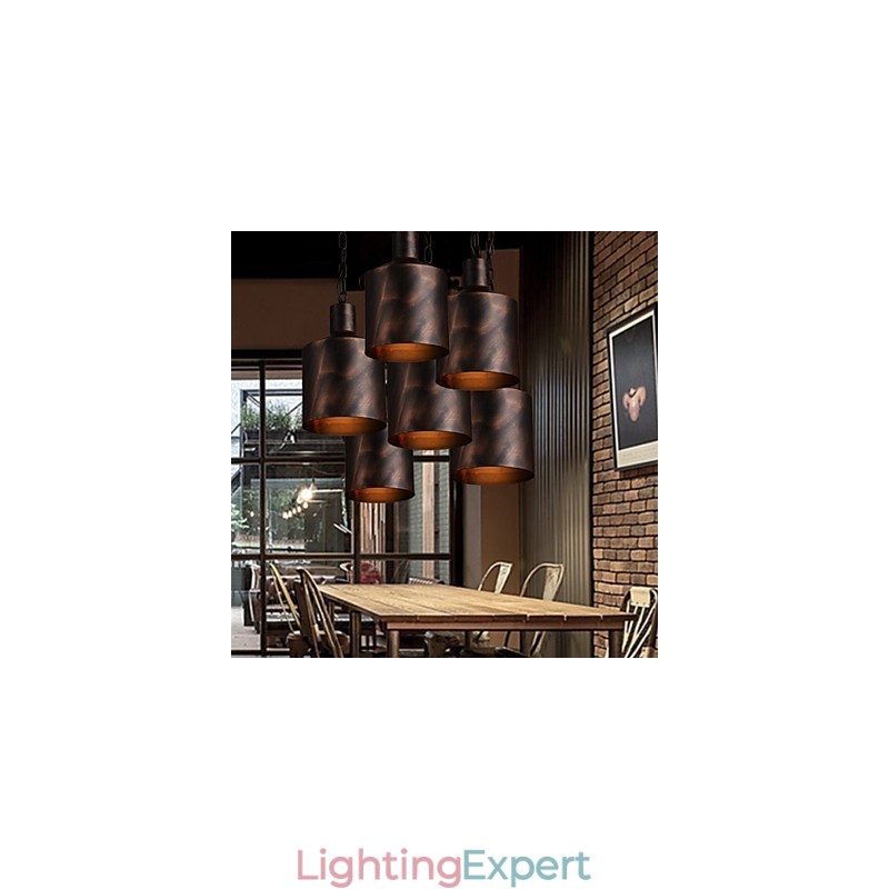Chandelier Rustic Lodge Drum Metal Pendant Light