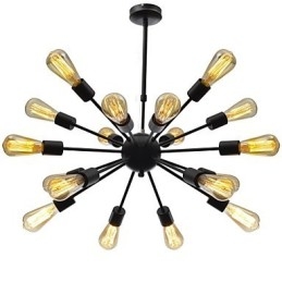 North American Style Minimalist Radial 18 Light Chandelier